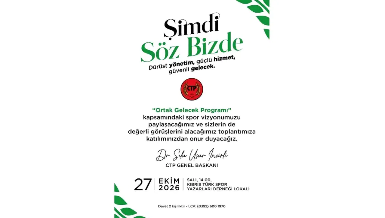 CTP, spor vizyonunu bugün açıklayacak