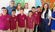 Sanatçılar Karpaz'da öğrencilerle resim çalışması yaptı