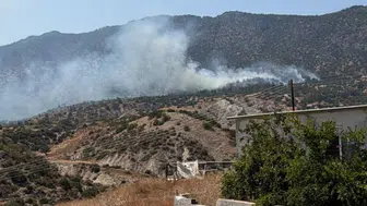 Tirmen’de ormanlık alanda yangın: Yangın helikopteri havadan müdahale ediyor