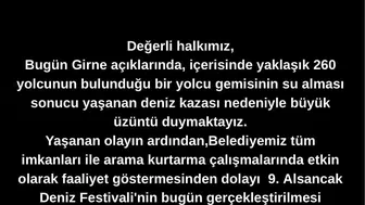 Girne açıklarındaki facia sonrası Alsancak’ta festival iptali