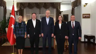 Türkiye ve KKTC meclis başkanları, Türkiye’nin Bişkek Büyükelçiliğini ziyaret etti