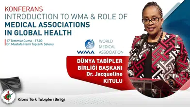 Dünya Tabipleri Birliği Başkanı Dr. Jacqueline Kitulu KKTC'ye geliyor