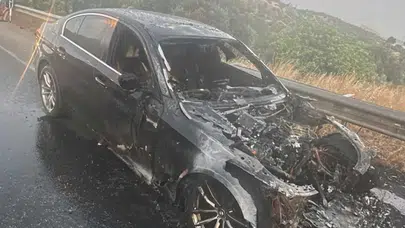 Boğazköy'de seyir halindeki araç alevlere teslim oldu: Soruşturma sürüyor
