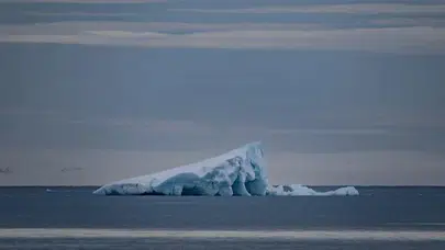 Grönland'ın güney kıyılarına doğru dev bir buzdağı sürüklenerek ilerliyor