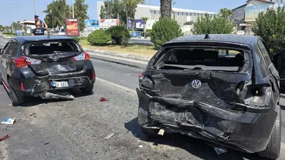 Lefkoşa’da üç aracın karıştığı trafik kazasında dört kişi yaralandı