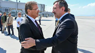 Üstel, taziye için gelen Yılmaz’ı Ercan’da karşıladı