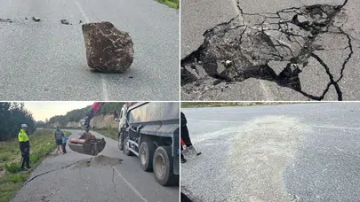 İskele Belediyesi’nden hızlı müdahale: Kantara yolunda kaya düşmesi sonucu oluşan hasar giderildi