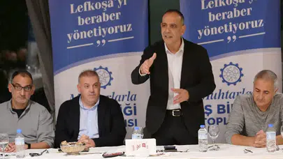 Harmancı muhtarlarla bir araya geldi
