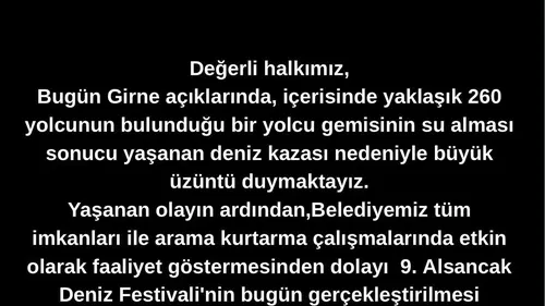 Girne açıklarındaki facia sonrası Alsancak’ta festival iptali