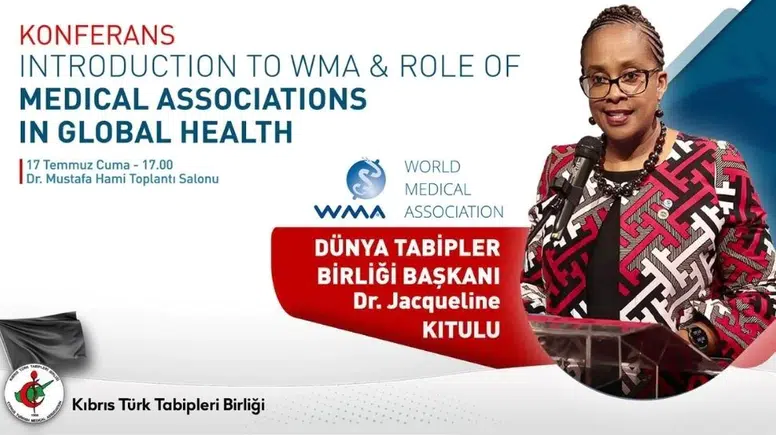 Dünya Tabipleri Birliği Başkanı Dr. Jacqueline Kitulu KKTC'ye geliyor