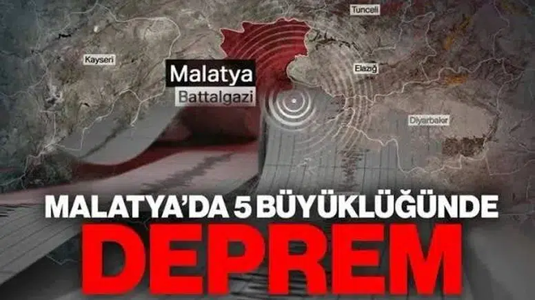 Malatya'da 5 büyüklüğünde deprem